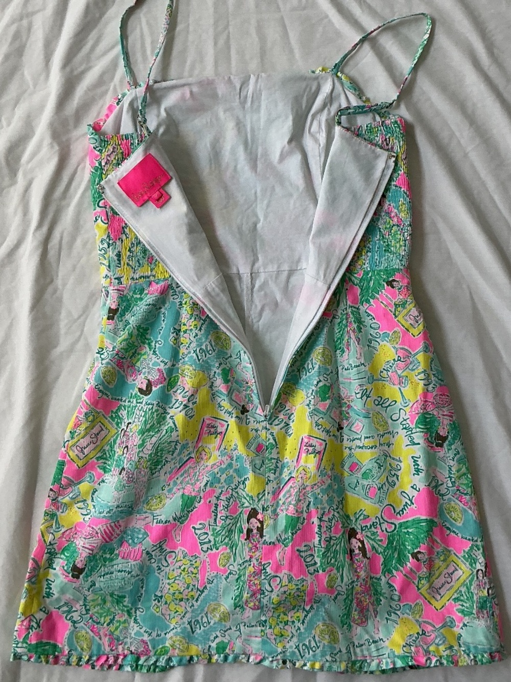 Lilly Pulitzer sz 4 Jesse Ruffle Romper Pop Up in the Beginning - Picture 8 of 12